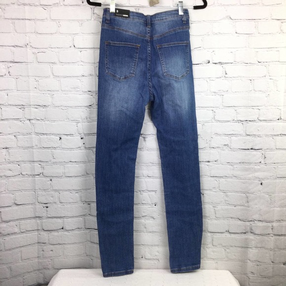 NWT Fashion Nova Dyanne Blue Medium Wash High Rise Denim Jean Juniors Size 3 - Picture 4 of 13